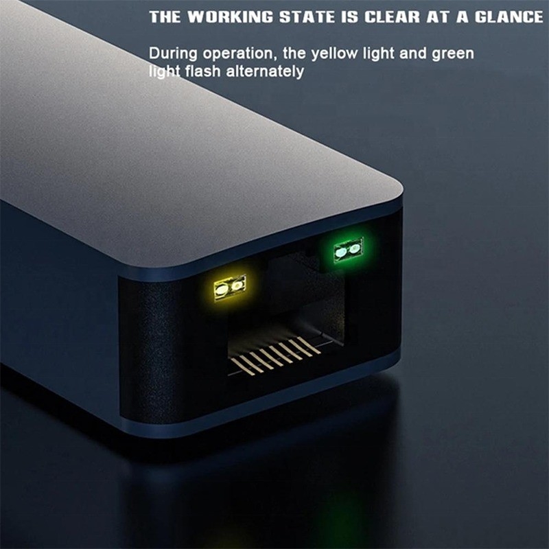 Bộ chuyển đổi Ethernet 2 trong 1 nhôm USB 3.0 loại C cho kết nối mạng nhanh và ổn định