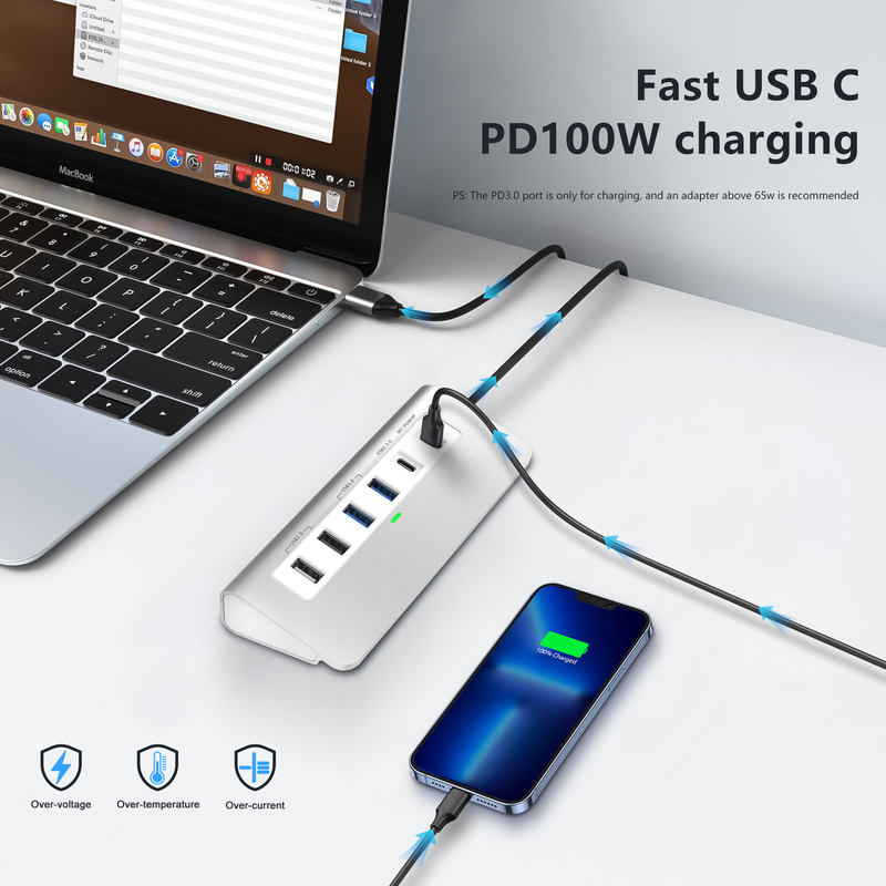 Các tính năng bổ sung 9 trong 1 Trạm dock USB-C với hướng dẫn sử dụng và thiết kế nhỏ gọn bao gồm
