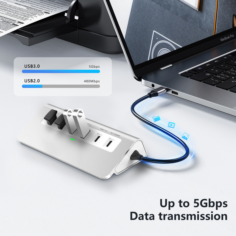Các tính năng bổ sung 9 trong 1 Trạm dock USB-C với hướng dẫn sử dụng và thiết kế nhỏ gọn bao gồm
