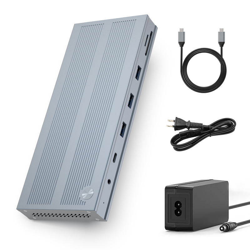 14 Trong 1 Trạm đậu nối USB-C với DisplayLink IC loại C đến HDMI Hỗ trợ màn hình ba lên đến 4K Hợp kim nhôm và ABS