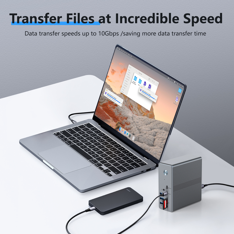 18 trong 1 Trạm đậu nối USB-C Độ phân giải cao lên đến 4K với Chế độ mở rộng liên kết hiển thị