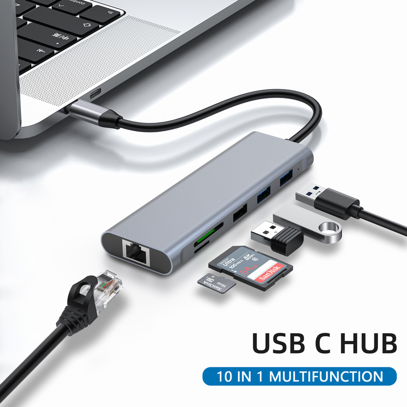 Type C USB Multi Port Hub Adapter USB Type-C có cổng USB 3.0 và RU6A-H2