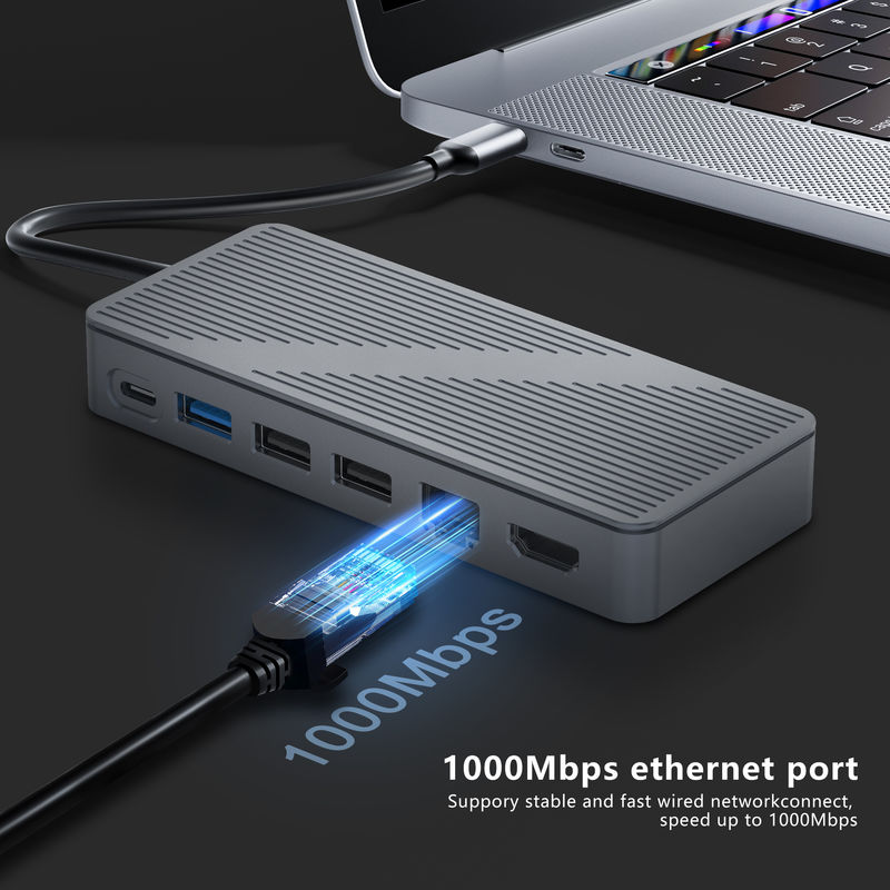 Trạm Kết Nối USB-C USB 3.0 Ethernet 1G HDMI 4K cho Thiết Bị USB C Tương Thích