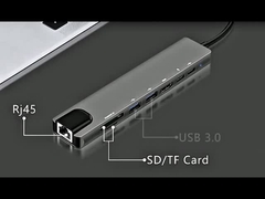 8 trong 1 Multiport USB C USB-C Hub Type C 3.1 đến USB 3.0 4K HD HDMI