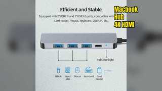 Macbook USB C Hub 4K HDMI USB 3.0 PD Sạc